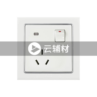 AN236 一位三极带开关带灯插座 16A (白色)