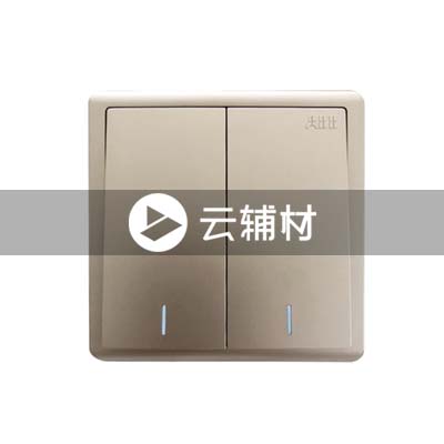 AQ106-CG二位双控带荧光开关 10AX，金色