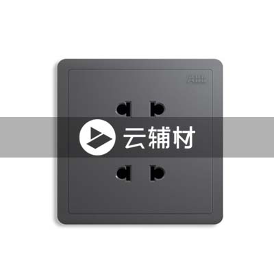 AQ212-EG二位二极扁圆两用插座 10A，灰色