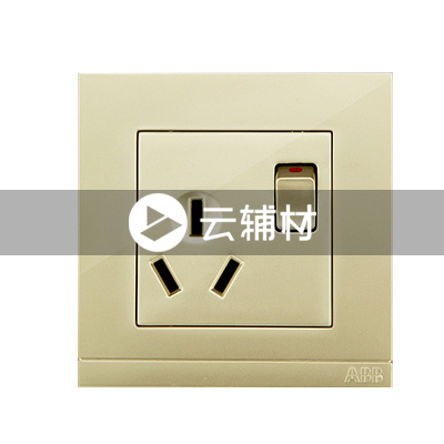 AG22853-PGPG 一位三极带开关插座16A,珍珠金