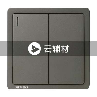 西门子致琦月银灰10AX 二位双控开关带荧光