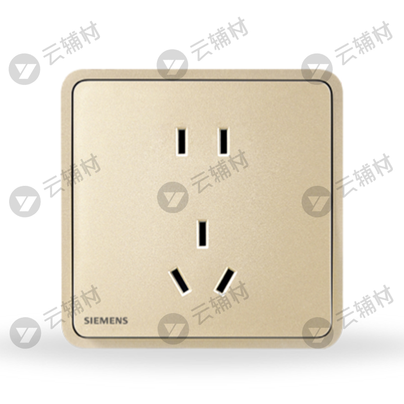 西门子睿绎日曜金10A联体二三极插座